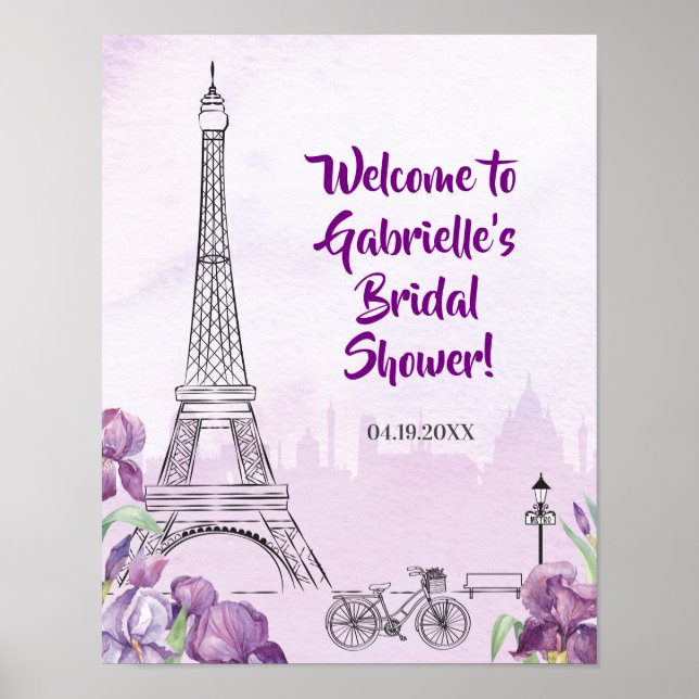 Paris Violette Iris Französische Veranstaltung ode Poster (Vorne)