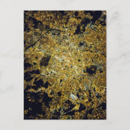 Paris vue du ciel la nuit postkarte