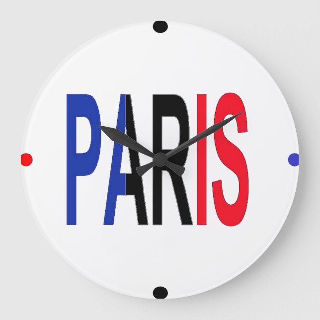 Paris Wall Clock Große Wanduhr (Vorderseite)