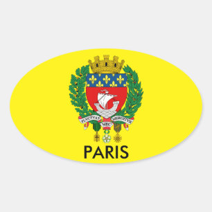 Paris-Wappen-Oval-Aufkleber Ovaler Aufkleber