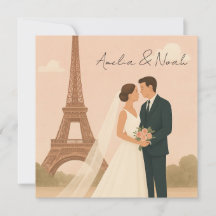 Paris Wedding Invitation | Elegant Eiffel Tower 