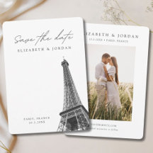 Paris Wedding Minimalistisch Save the Date