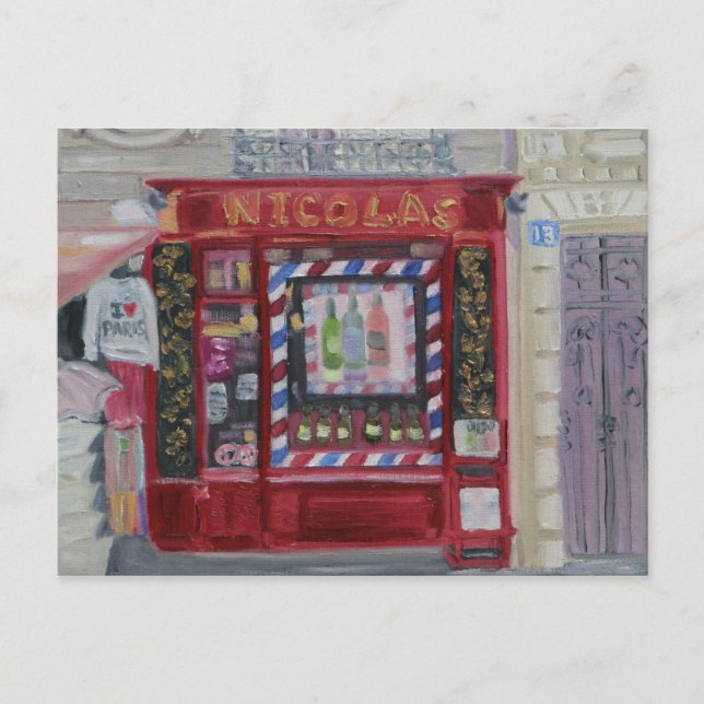 Paris Wine Shop Postkarte (Vorderseite)