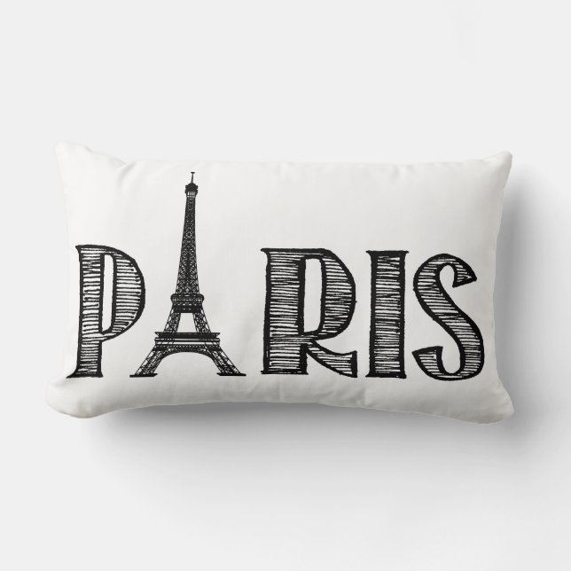 Paris-Wurfs-Kissen Lendenkissen (Vorderseite)