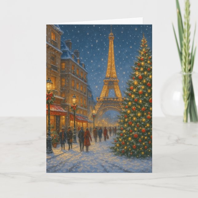 Paris zu Weihnachten Karte (Vorderseite)