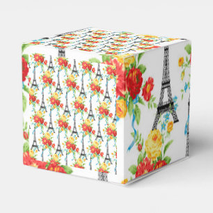 ParisblumenEiffelturm auf Weiß Geschenkschachtel