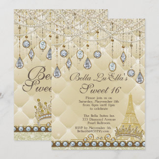 ParisDiamond und Perlen Einladungen zur Geburtstag