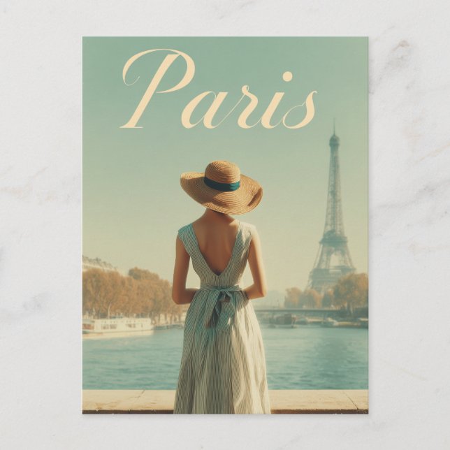 Pariser 50er Vintage Postkarte (Vorderseite)