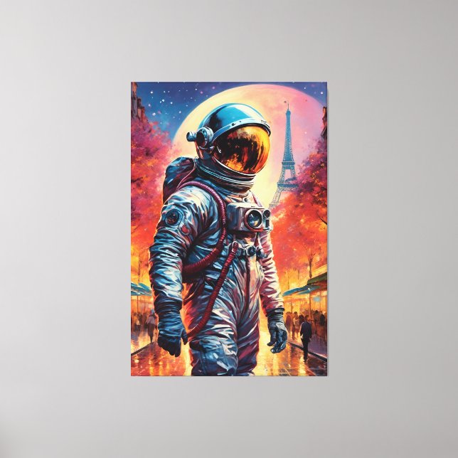 Pariser Astronaut Leinwanddruck (Vorderseite)