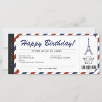 Pariser Ausflug Boarding Pass Ticket
