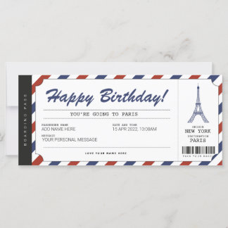 Pariser Ausflug Boarding Pass Ticket