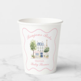 Pariser Babydusche Pariser Café Party Pappbecher