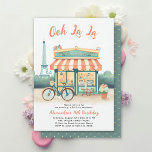 Pariser Bistro Eiffel Hintergrund Peach Pink Sweet Einladung<br><div class="desc">Nehmen Sie an unserem Pariser Abenteuer teil und feiern Sie mit einem süßen 16. Unsere Einladung zeigt ein niedliches Bild des Eiffelturms,  das hinter einem Pariser Bistro durchblättert wird. Es ist die ideale Wahl für einen Teenager,  der französische Eleganz,  Mode und den Reiz von Paris liebt. Pfirsichrosa und minzgrün.</div>