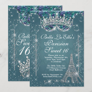 Pariser Bling Einladungen zur Geburtstagsparty