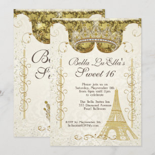 Pariser Bling Einladungen zur Geburtstagsparty