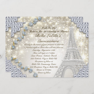 Pariser Bling Geburtstagsparty Einladung