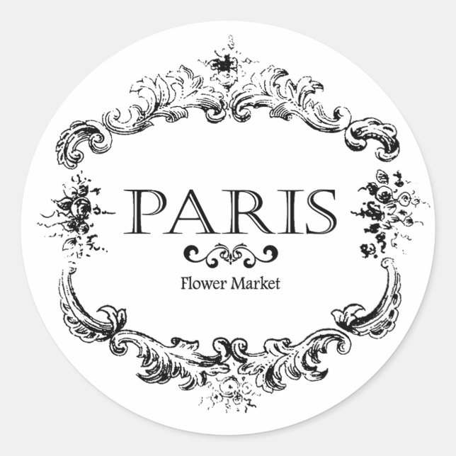 Pariser Blumenmarkt Runder Aufkleber (Vorderseite)