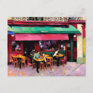 Pariser Buntes Café Postkarte