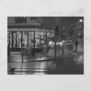 Pariser Café bei Nacht Postkarte