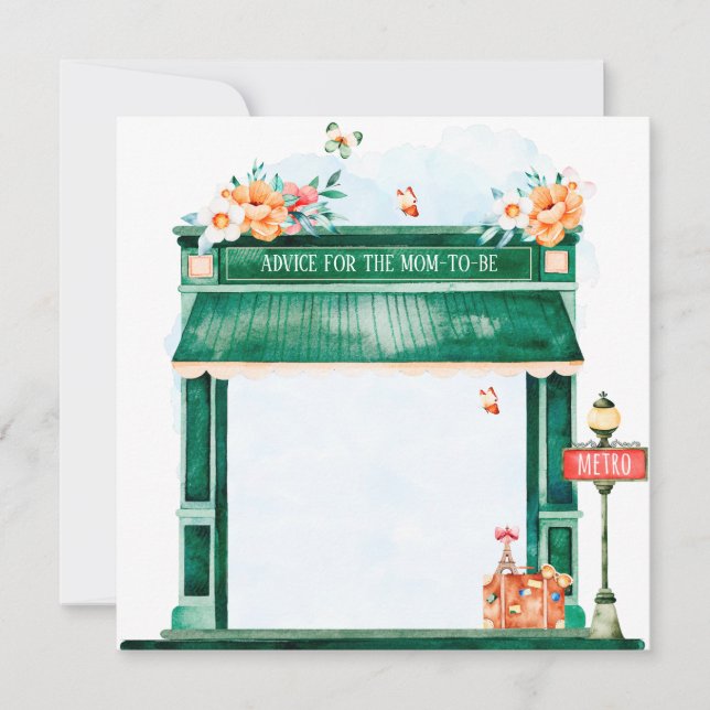 Pariser Café Boulangerie Mama Einladung (Vorderseite)