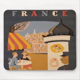 Pariser Café-Reise-Plakat-Mausunterlage Mousepad