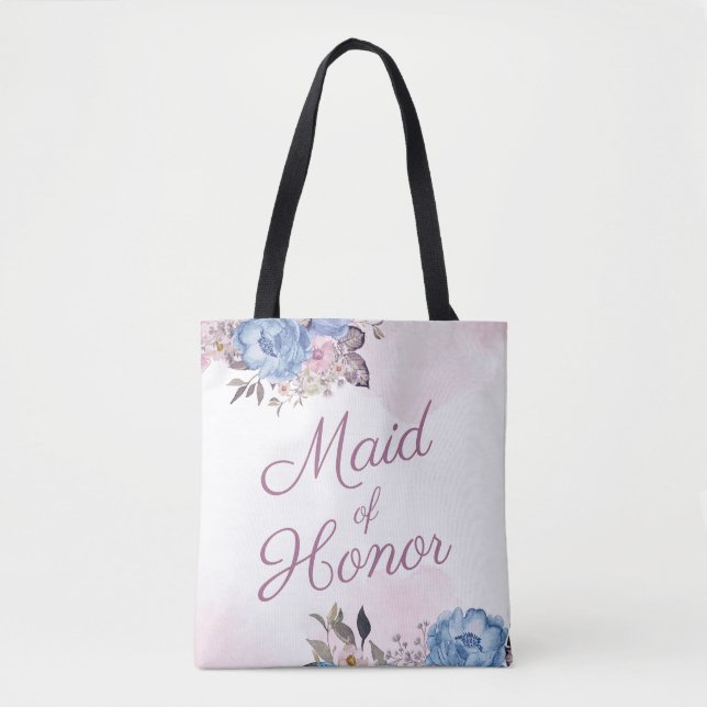 Pariser Charm Blau & Rosa Trauzeugin Tasche (Vorderseite)