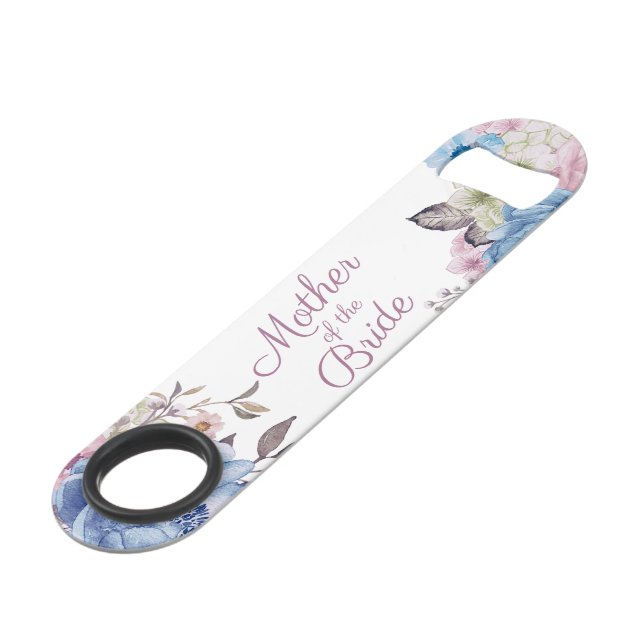 Pariser Charm Blue & Pink Mutter der Braut Speed Flaschenöffner (Vorderseite Schrägansicht)