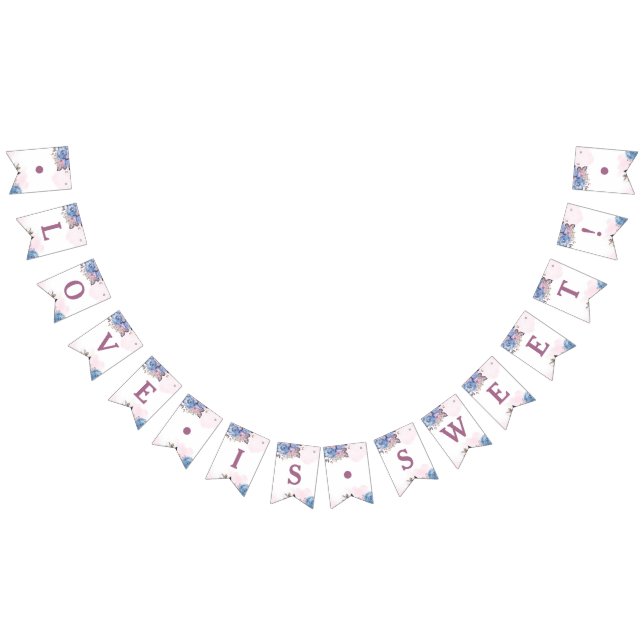 Pariser Charm Blumenchic Liebe ist eine süße Hochz Wimpelkette (Alle)