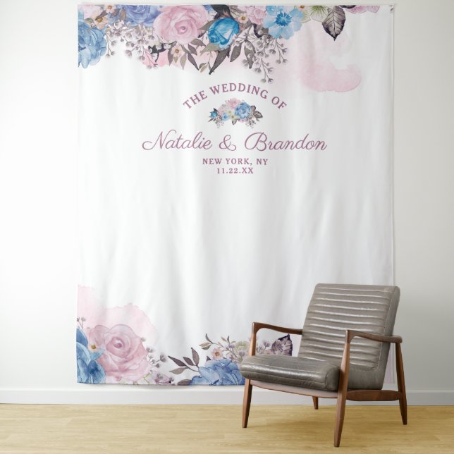 Pariser Charm Floral Wedding Foto Stand Hintergrun Wandteppich (Beispiel)
