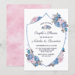 Pariser Charm Wappen Rahmen Couple's Polterabend Einladung