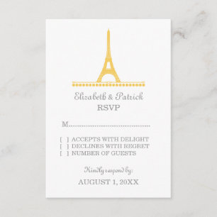 Pariser Chic Response Card, gelb RSVP Karte