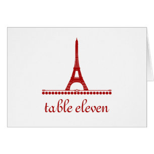 Pariser Chic-Tischnummer-Card, Rot