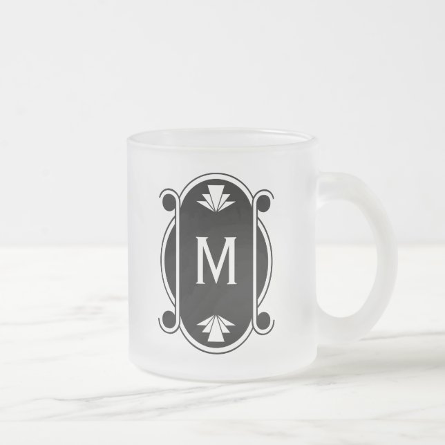 Pariser Deko mit Monogramm Mattglastasse (Rechts)