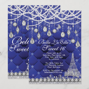 Pariser Diamant und Perlen Einladung zur Geburtsta