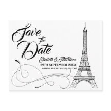 Pariser Doodles Save the Date Postkarte