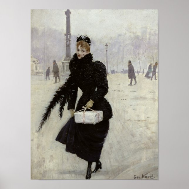 Pariser Frau am Place de la Concorde Poster (Vorne)