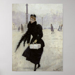 Pariser Frau im Place de la Concorde Poster