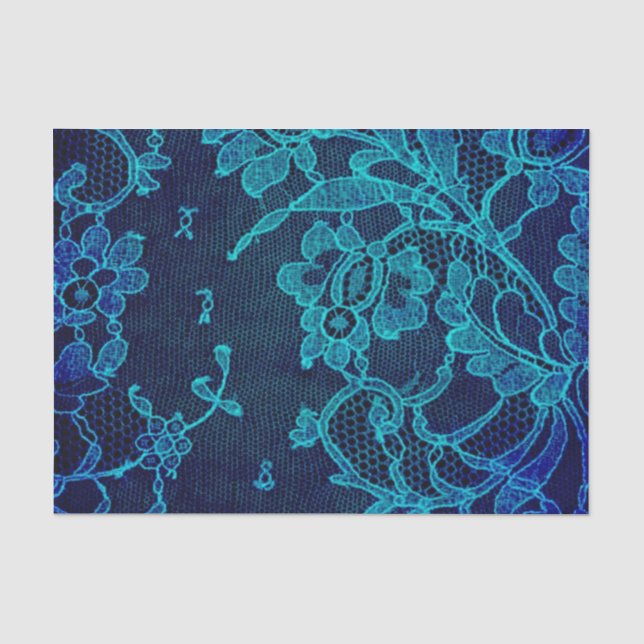Pariser Frauenfeind Viktorianisch Gothic Navy Blue Seidenpapier (Vorderseite)