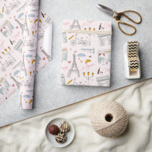 Pariser Geburtstagsparty-Hochzeit Geschenkpapier
