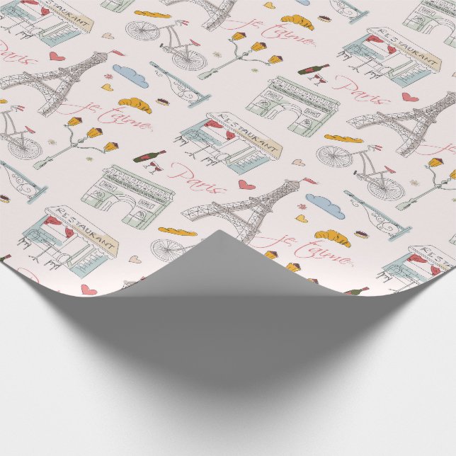 Pariser Geburtstagsparty-Hochzeit Geschenkpapier (Ecke)