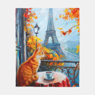 Pariser Herbst Ginger Cat im Café Fleecedecke