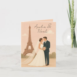 Pariser Hochzeitseinladung | Eleganter Eiffelturm Einladung