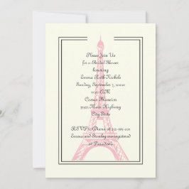 Pariser Hochzeitsrosa Eiffelturm Brautparty Einladung