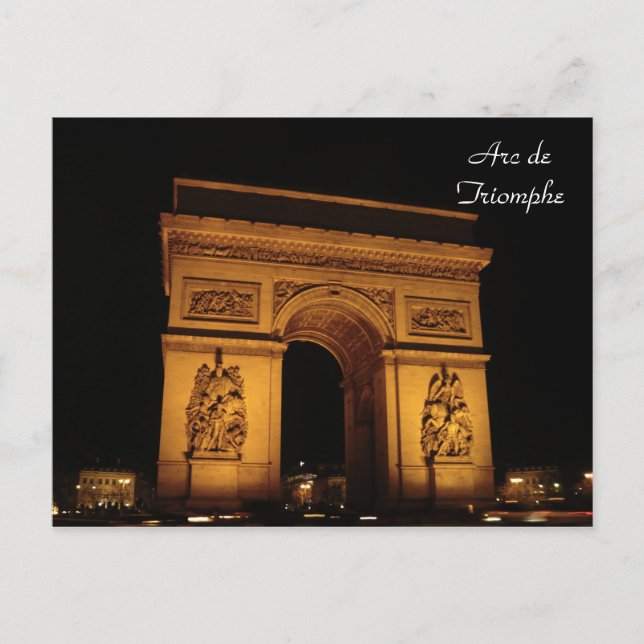 Pariser Illuminationen: Arc de Triomphe Postkarte (Vorderseite)
