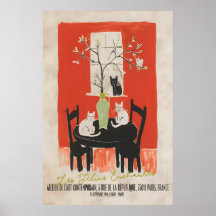 Pariser Katzenkunst Druck Les Chats Enchantés
