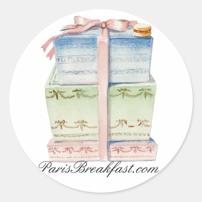 Pariser Konditorei Runder Aufkleber (Vorderseite)