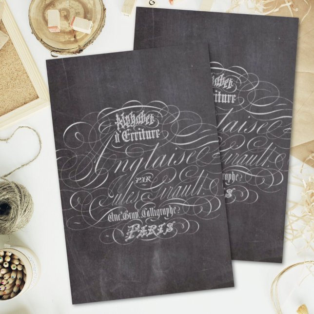 Pariser Landschalkboard Französische Schriften Seidenpapier (Paris rustic country chalkboard French Scripts Tissue Paper)