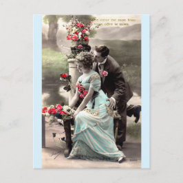 Pariser Liebe im Park Vintage Postkarte