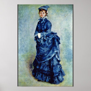 Pariser Mädchen (die Frau in Blau) von Pierre-Augu Poster