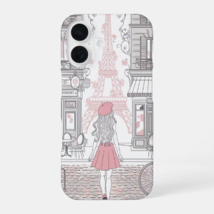 Pariser Mädchen  – Süßer Eiffelturm & Café-Straße  iPhone 16 Hülle